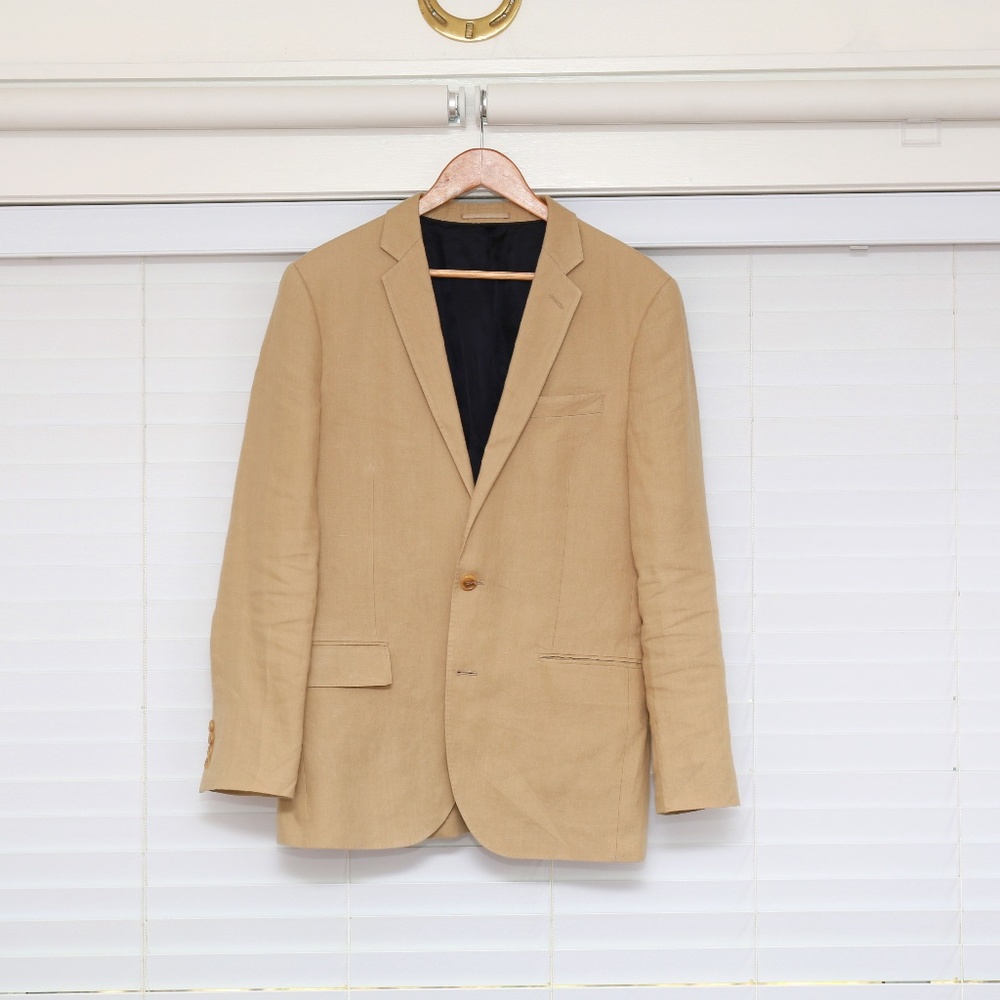J Crew Ludlow Irish linen tan blazer 38r
